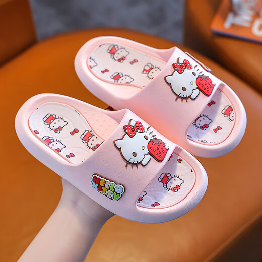 Sanrio Melody children's summer slippers for girls indoor bathing non-slip baby home boys' slippers purple Kuromi 34/35 [inner length about 21.5cm]