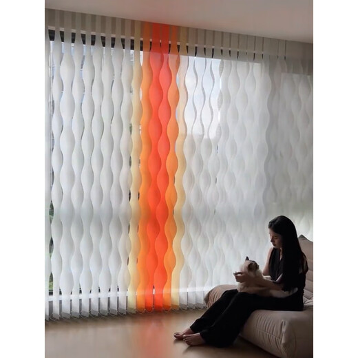 Apocalypse Century Wave Waterfall Curtain Vertical Curtain S-shaped Vertical Curtain Water Wave Waterfall Wave Shape Dream Curtain Wave Curtain Vertical Blinds Balcony Silk White You can edit it yourself after checking