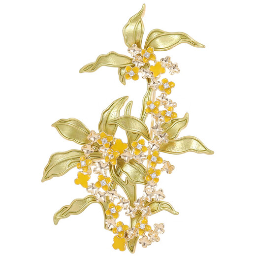 Violet Manlihua Brooch High-end Women's Exquisite Osmanthus Brooch Brooch 520 Gift Trend Champagne Gold