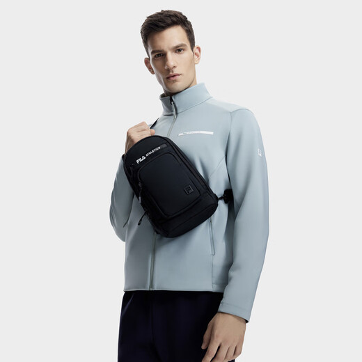 FILA (FILA) Bolso de pecho para hombres Fitness Sports Sports Bag Portable Small Fashion Bag Bag Amf Flaghip Flagship oficial Black Deep A13M341104Abk Deep Black Abk (18*8*30cm)