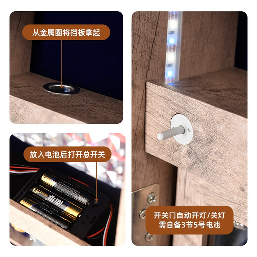 接运猫旋转全身镜 衣帽间落地镜 现代简约试衣镜子首饰收纳储物柜穿衣镜 圆底移动款6288A白色隔层可调+