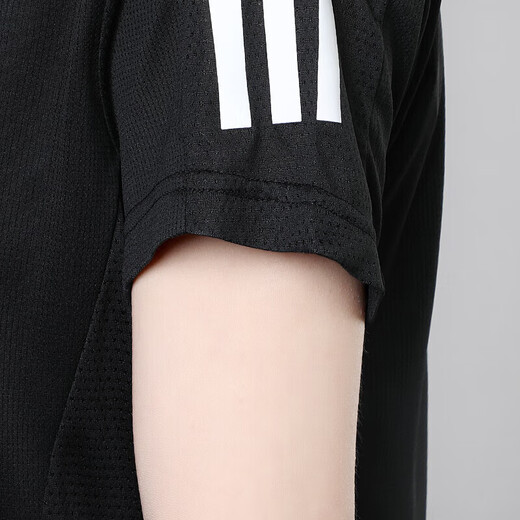 Adidas official ship store short-sleeved summer new running training sportswear woven fast-drying half-sleeved top round neck T-shirt 9274-Black woven fast-drying-spot quick-drying M Recommended 110-120Jin [Jin equals 0.5 kg]