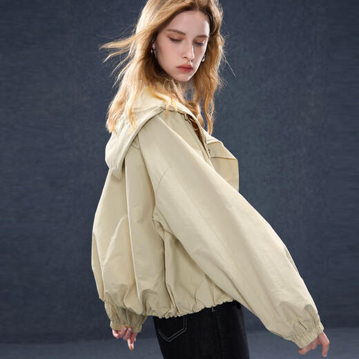 Three Color 2025 Autumn New Casual Hooded Zipper Jacket Loose Silhouette Cardigan Simple Retro M Sweet Corn Presale [Pay within 20 days] Sent M 160/84A
