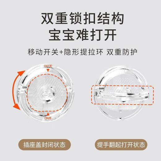 JCZS German children's anti-electric shock socket protection cover baby plug socket safety plug board switch power protection cover 12 packs transparent rotary lock