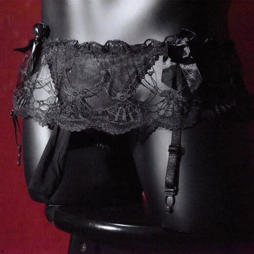 Men's triangle gun egg separation alternative thong underwear sexy pure desire men's fun underwear thong underwear men's underwear lace skirt thong opening black suspenders