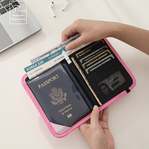 Potravel.Dessign Halter Passport Sac Air Ticket Clip Passport Clip Protection Boîte pour les femmes RFID Antift Theft Brushing Certificate Sac à l'étranger Sac de rangement de voyage Love Heart