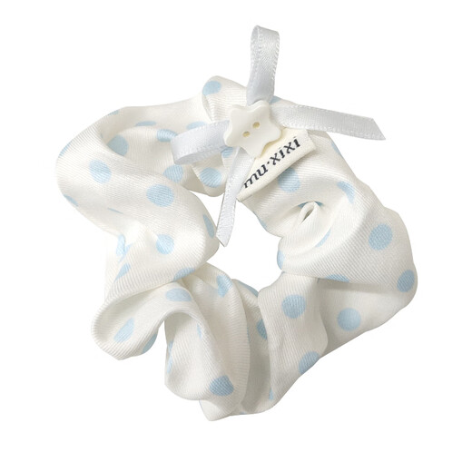 Rui Decoration Retro Blue Polka-dot Large Intestine Hair Tie Versatile Headwear Hot Selling Same Style French Retro Hair Tie Return Gift Blue Dots