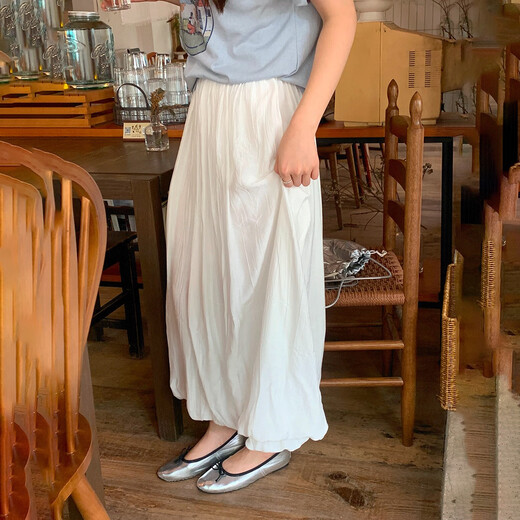 FHHUABD [Oufan] Hepburn style fashionable balloon skirt summer new solid color versatile high waist fluffy skirt for women 9856 khaki color equal size