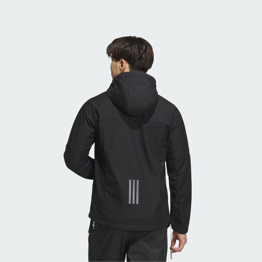 Adidas water-repellent and splash-proof casual simple comfortable hooded jacket jacket for men and women Adidas official light sports black M