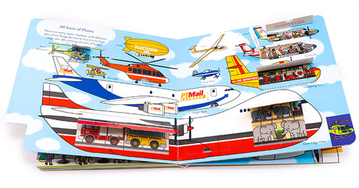 Playtown Series Airport Flip Book Airporta Lift-the-Lap English Original Bilderbuch Kinder Flughafen Flugzeug Popular Science Cardboard Buch Spaß Transport Aufklärung Kognition Englisch Word Lernen