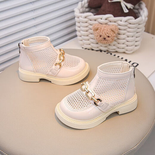 LiYunHouSe Girls Sandals 2025 Summer New Breathable Mesh Boots Little Girls Martin Boots Baby Boys Short Boots Children's Sandals Black Upgraded Version 23 Inner Length About 14.5cm