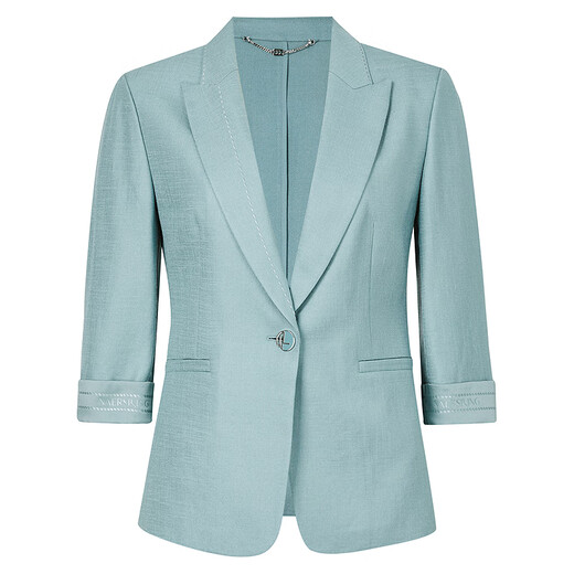 NAERSI Fashionable One-button Blazer Suit Pants New Suit Light Blue Green-Top S