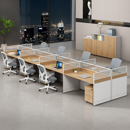 Yum Shengfeng office desk and chair combination 4-person simple modern staff screen booth 6-person staff desk office furniture