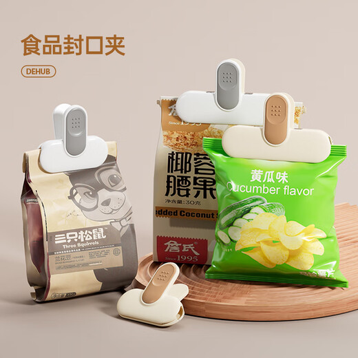 Dehub sealing clip food sealing clip moisture-proof snack small clip household kitchen food preservation bag potato chip sealing artifact to seal delicious large milk coffee 2 pieces