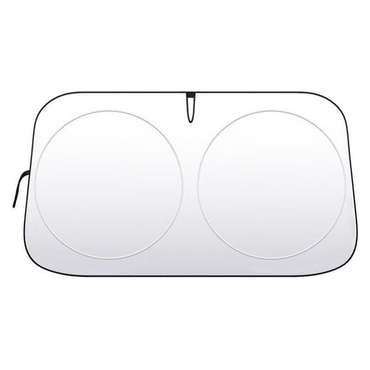 
Manmang is suitable for folding sun protection parasols and sunshade car sunshade products front block Tesla summer heat insulation curtain automobile double ring front block titanium silver small 14070cm