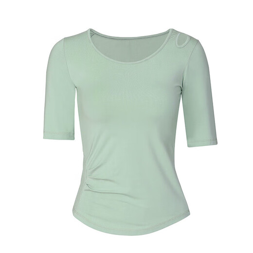 Zailu spring and summer new yoga clothing sports women's suit slim fit hollow Pilates training running fitness milk green top + black wide-leg pants 2XL 2XL120-130Jin Jin equals 0.5 kg