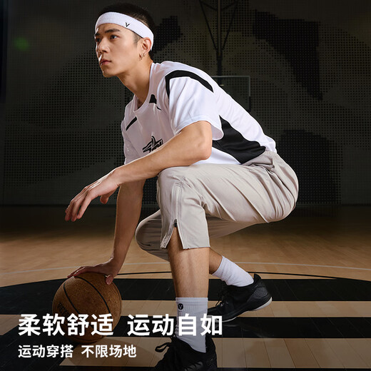 VEIDOORN 维动维动九分篮球卫裤男美式运动裤子跑步训练梭织长裤薄款夏 1342九分梭织卫裤【灰色】 M