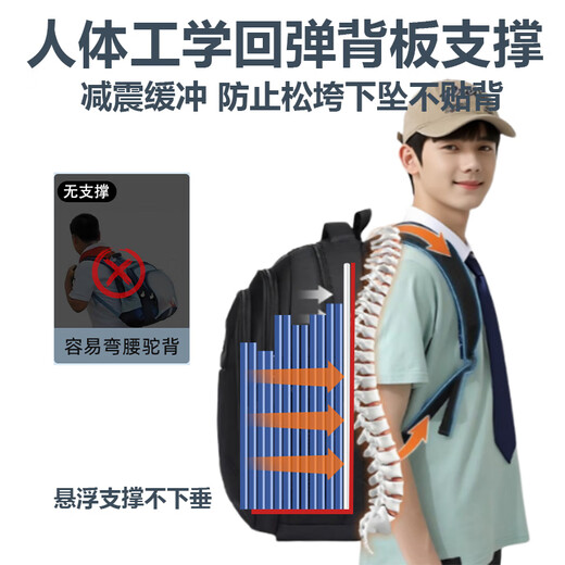 Huili Schoolbag Backpack Estudiantes de secundaria de secundaria