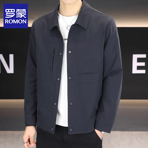 Romon Lapel Men's Jacket Spring and Autumn Coat 2025 New Autumn Clothes Versatile Casual High-end Jacket Men's Top 178 Army Green XL (180) Recommended 140-155 Jin Jin equals 0.5 kg