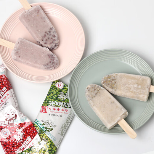 Frijoles rojos brillantes (brillantes), paletas de frijoles mungos clásicos bebidas frías helado 92g/pieza frijoles mung 18 (1656g)