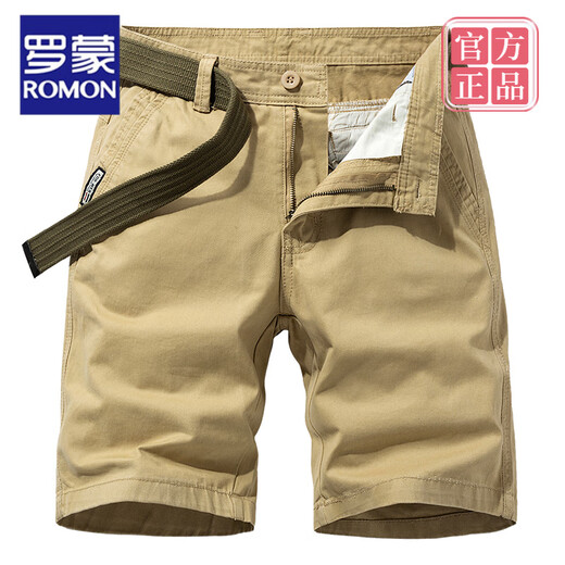 Romon High-End-Marke Multipocket-Baumwoll-Werkzeug-Shorts losen gerade fünf Punkte-Sommer-Ins Casual Mid-Hose Baumwolle 17152 Black 28