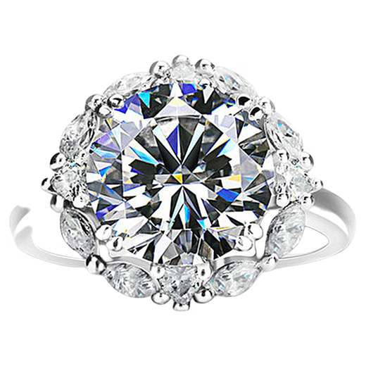 Home of Diamonds Henan Diamond Shangqiu Diamond Henan Artificial Diamond Ring Extra Large Pigeon Egg 8M Main Moissanite Diamond Ring 2 Carats Opening Adjustable