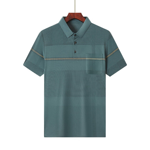 
MONTAGUT summer comfortable summer T-shirt short-sleeved real pocket cool feeling middle-aged men's polo shirt summer middle-aged and elderly people 6188 dark green (real pocket) S 165[120Jin[Jin equals 0.5 kg] below]