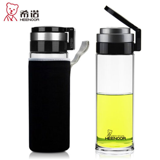Copa de vidrio de una sola capa de Heenoor 695ml Gran capacidad de moda engrosada delgada con cuerda de elevación Copa de té transparente al aire libre XN-9076 695ml 0 piezas