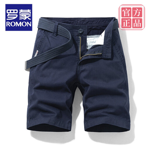Romon High-End-Marke Multipocket-Baumwoll-Werkzeug-Shorts losen gerade fünf Punkte-Sommer-Ins Casual Mid-Hose Baumwolle 17152 Black 28