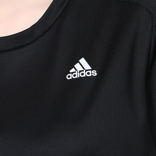 Adidas official ship store short-sleeved summer new running training sportswear woven fast-drying half-sleeved top round neck T-shirt 9274-Black woven fast-drying-spot quick-drying M Recommended 110-120Jin [Jin equals 0.5 kg]