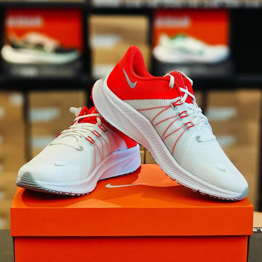 Nike (Nike) Sneakers Herrenschuhe Sommer Neues Mesh atmungsaktives leichtes Schock-Absorbing Casual Shoes Running Schuhe DA1105-100 Weiß und Rot 39