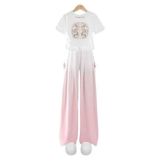 Set de style national des filles Qili Miao 2025 Nouveaux enfants à manches courtes chinoises chinoises