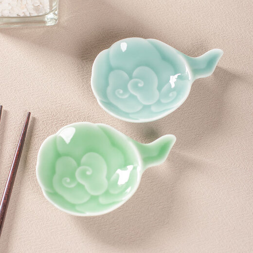 Haivoda Cooking Kitchen Ceramic Chopstick Rest Holder Household Chopstick Holder Chopstick Pillow Creative Chopstick Holder Vinegar Dish Flavor Dish Hotel Table Tianqing 2 pcs