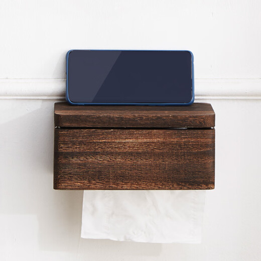 Solid wood desktop tissue box wall-mounted hand-pull cardboard box storage rack living room dining card box Chinese car toilet CF-5012 (paper box)