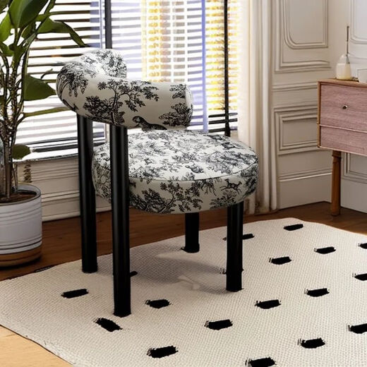 Light luxury makeup bedroom, high-end modern makeup stool, French new Chinese style dressing table, universal bedroom retro dressing chair, jungle ink painting makeup dining chair, modern simplicity