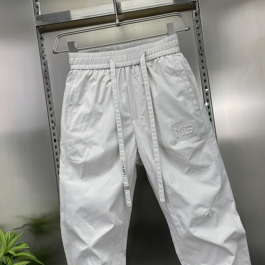 Feidi Sen Meng Bruder Hosen für Männer sommerdünner Stil modischer Außen vielseitiger Haremhosen für Jungen, die schnell trocken lockere Bindungen Füße Hosen 705 Off-weiß (Sommer-Dünnstil) 32 (Empfohlen 130-145jin [Jin gleich 0,5 kg]))