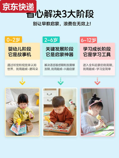 奇立彩儿童点读笔S7早教发声中英文双语故事通用英语拼音学习机 0-6岁S7-粤语启蒙童谣套装