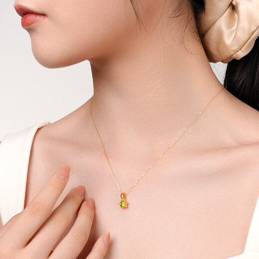 Daila green olive gemstone pendant freshwater pearl necklace perfect round flawless strong light female clavicle chain daily versatile commuting style