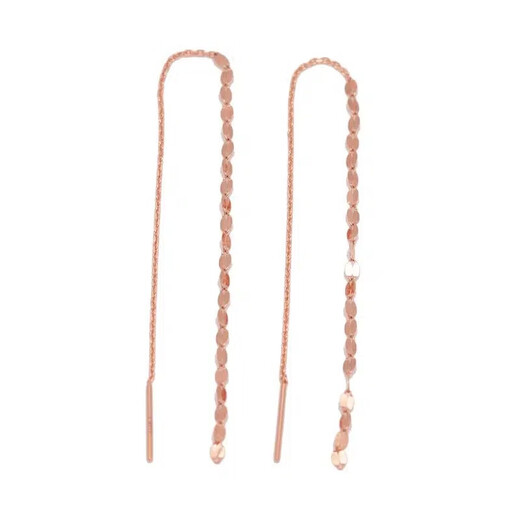 Fat Donglai's same color gold ear wire gold-plated silver-plated Russian purple gold plated 18K gold rose gold elegant and intellectual ear wire (pair of rose gold)