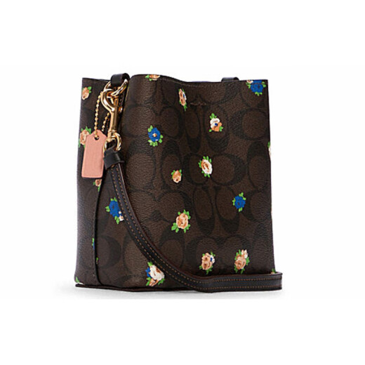 Entren Town 16 Classic Presbyterian Flower Flower Flower Bucket Bolet Bag Shoulse Bag Seart Style Fomen's Deep Basque básico (Bolsa + Bolsa de polvo)