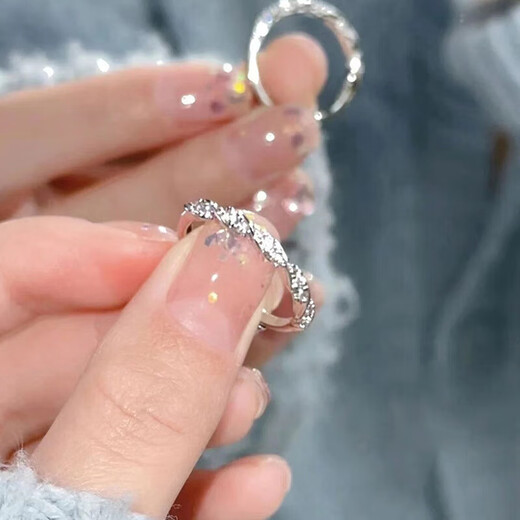2025 small fresh opening adjustable female twist twist index finger ring plain ring high-end light luxury niche ring twist twist ring