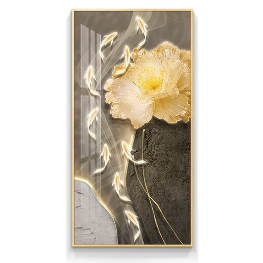TURBOSUN corridor end simple decoration painting high-end Jiuyu picture lamp entrance entrance decoration painting creative accessories JK-1283-Jiuyu 110*220 gold without light + Korean crystal + inlaid