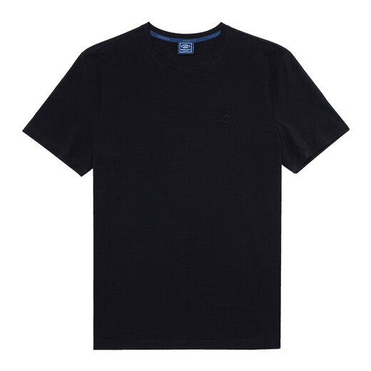 Desha summer round neck bottoming shirt for young men, fashionable, simple and versatile solid color men's short-sleeved T-shirt LY13533 Jet Black S One Size