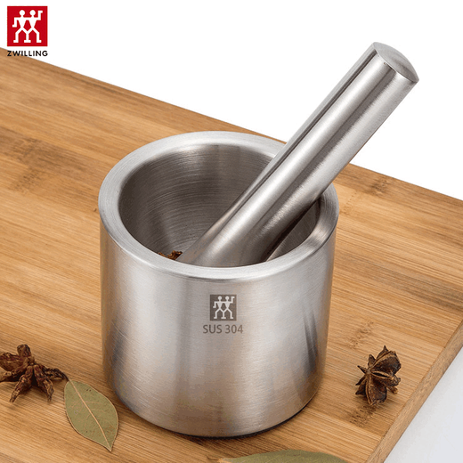 ZWILLING German masher solid garlic masher household grinding and mashing pot manual garlic masher garlic mortar 316 stainless steel - mashing bowl