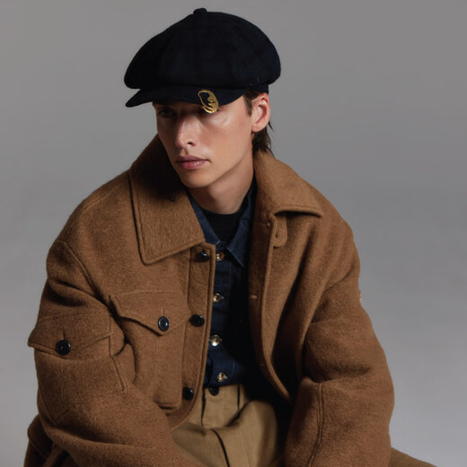 MR.BATHING APE accessories ape beard metal clip twill newsboy hat 180302N dark blue NYX one size F