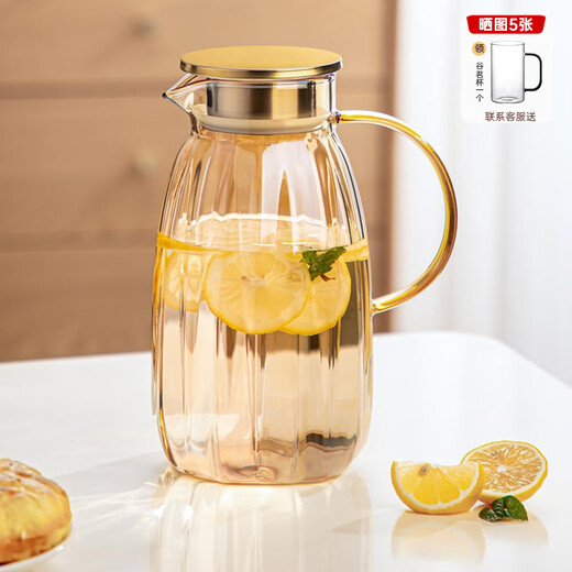 TEAHUE cold kettle glass cold kettle large capacity high borosilicate teapot household high temperature resistant cold water cup flower and fruit tea kettle