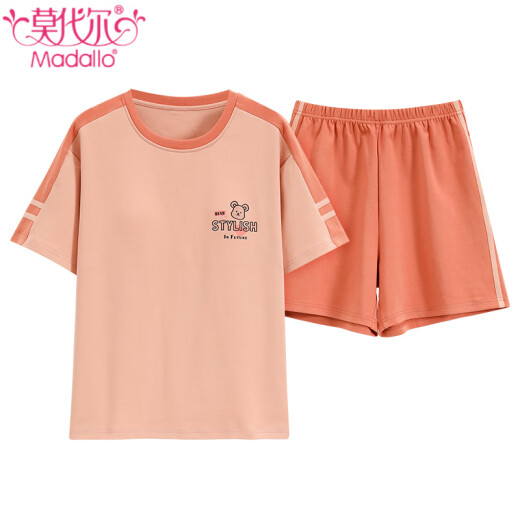 Modal summer pure cotton pajamas women's pullover round neck short sleeve suit thin comfortable and casual women can wear home clothes outside Z9859 XL [recommended 120-140Jin [Jin equals 0.5 kg]]