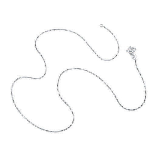 Mengjinyuan platinum necklace side chain plain chain clavicle chain men and women same style as a birthday gift for girlfriend weight about 1.80g chain length 42cm