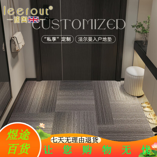 徕奥leerout入户门地垫进门地毯门口家用门垫防滑客厅玄关脚垫可裁剪 金典-15270 120cm*100cm1件数