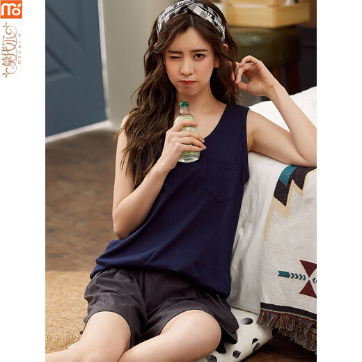 Modal nightgown for women in summer 2025 new sleeveless vest with chest pad ins style internet celebrity suit plus large size 200 Jin [Jin equals 0.5 kg] FYY-9853 XL [120-140 Jin [Jin equals 0.5 kg]] with chest pad